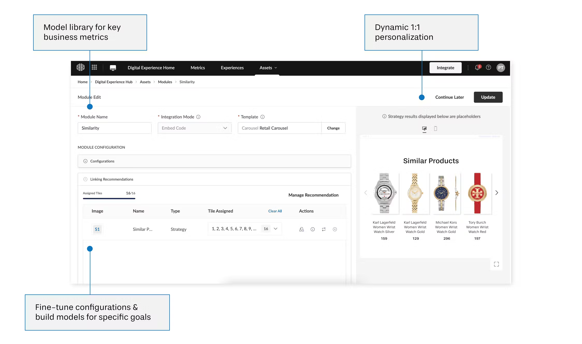 Digital experience manager, personalization