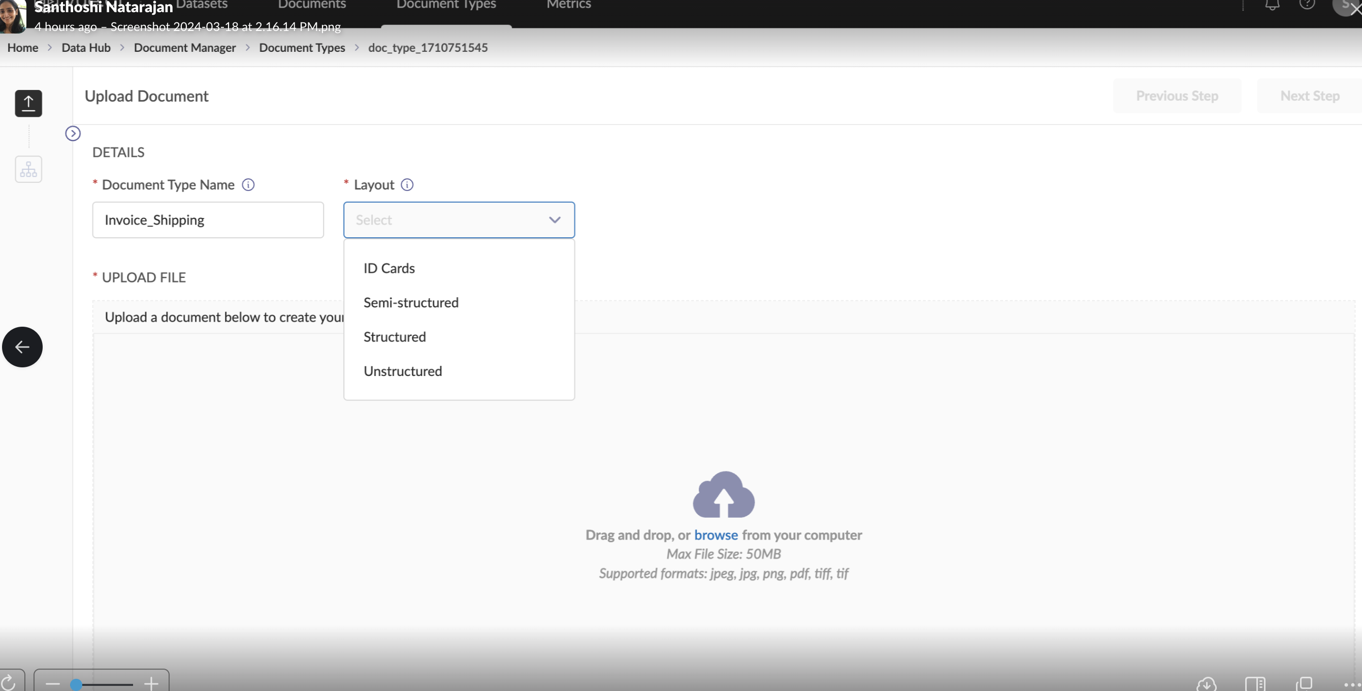 Create a new document type